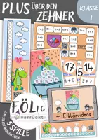 Vorschau - Spiele - Plus mit Zehnerübergang - 5 Spiele mit Erklärvideos - Deckblatt