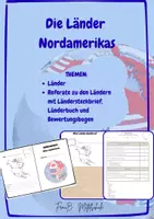 Vorschau - Arbeitsblätter - Nordamerika - Referate zu den Ländern (mit Begleitheft & Bewertungsbogen) - Deckblatt