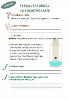 Vorschau - Arbeitsblätter - Trennverfahren für Farbpartikel: Chromatografie und Adsorption - Seite 1