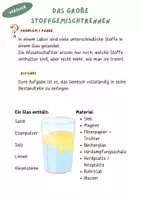 Vorschau - Arbeitsblätter - Trennverfahren anwenden: Experiment: "Das Große Stoffgemischtrennen" - Deckblatt