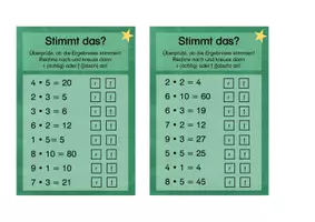 Vorschau - Stationenlernen - Stimmt das? - Malreihen (gemischt) - Seite 1
