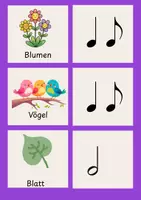 Vorschau - Arbeitsblätter - Rhythmuskarten Frühling mit Achtelnoten, Viertelnoten und Halben Noten differenziert - Seite 3