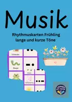 Vorschau - Bildkarten - Rhythmuskarten Frühling lange und kurze Töne - differenziert - Deckblatt