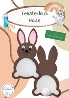 Vorschau - Mal- und Bastelvorlagen - Fensterbild: (Oster-)Hase | Basteln mit Papier | Transparentpapier - Deckblatt