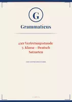Vorschau - Unterrichtsreihen - Hauptsatz & Nebensatz verstehen – Satzarten und Konjunktionen · Grammatiktraining · 6./7. Klasse / Schulstufe - Deckblatt