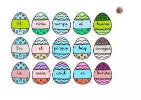 Vista previa - Tarjetas / Manipulativos - Conciencia léxica con huevos de pascua - página 2