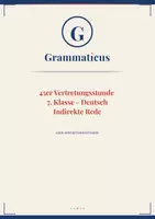 Vorschau - Unterrichtsreihen - Indirekte Rede sicher anwenden – Konjunktiv I & II · Grammatik · 6./7. Klasse / Schulstufe - Deckblatt