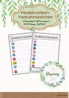 Vorschau - Arbeitsblätter - Modalverben Verkehrszeichen/DaZ & DaF/ A1-A2 - Deckblatt