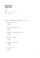 Vorschau - Arbeitsblätter - Englisch Grammatiktest – Present Simple (A1) - Seite 1