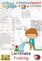 Vorschau - Arbeitsblätter - Frühling Lerntheke Klasse 4 | Frühlingswerkstatt mit Lesespiel | Deutsch & Mathe Grundschule - Deckblatt