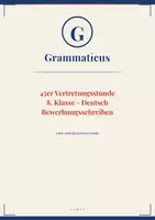 Vorschau - Unterrichtsreihen - Bewerbungsschreiben verfassen – Aufbau, Sprache & Übungen · Deutsch · 7./8. Klasse / Schulstufe - Deckblatt