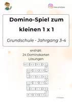 Vorschau - Spiele - Domino-Spiel zum kleinen 1×1 – Mathe-Lernspiel für Klasse 3–4 - Deckblatt