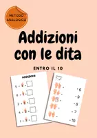 anteprima - Esercizi - Addizioni con le dita delle mani entro il 10 - Pagina di copertina