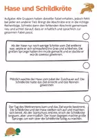 Vorschau - Arbeitsblätter - Aufgaben zur Fabel: Der Hase und die Schildkröte - Seite 3