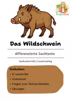 Vorschau - Arbeitsblätter - Das Wildschwein - Differenzierte Sach- und Lesetexte - Deckblatt