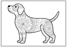 Vorschau - Mal- und Bastelvorlagen - Hund Mandalas für Kinder Ausmalbilder für Grundschule Kunst - Seite 3