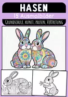 Vorschau - Mal- und Bastelvorlagen - Hase Mandalas für Kinder Ausmalbilder für Grundschule Kunst - Deckblatt