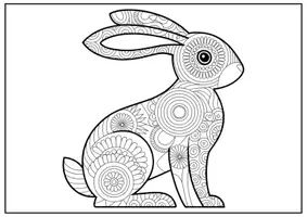 Vorschau - Mal- und Bastelvorlagen - Hase Mandalas für Kinder Ausmalbilder für Grundschule Kunst - Seite 1
