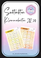 Vorschau - Stationenlernen - Subtraktion Zahlenraum 20 - Klammerkarten - Deckblatt