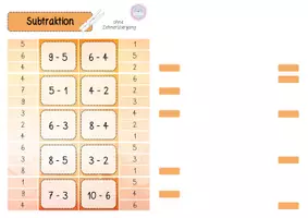 Vorschau - Stationenlernen - Subtraktion Zahlenraum 20 - Klammerkarten - Seite 2