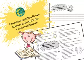 Vorschau - Arbeitsblätter - Formulierungshilfen für die Buchvorstellung für den Vorlesewettbewerb - Deckblatt
