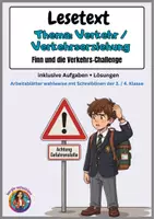 Vorschau - Arbeitsblätter - Verkehrssicherheit - Lesetext inkl. Aufgaben + Lösungen - Deckblatt