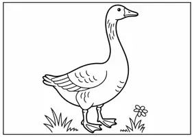 Vorschau - Mal- und Bastelvorlagen - Gans Ausmalbilder für Kinder Kunst & Malvorlagen Klasse 1 bis 4 Grundschule - Seite 1