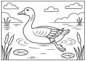 Vorschau - Mal- und Bastelvorlagen - Gans Ausmalbilder für Kinder Kunst & Malvorlagen Klasse 1 bis 4 Grundschule - Seite 2