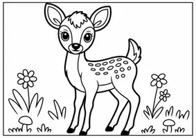Vorschau - Mal- und Bastelvorlagen - Reh Ausmalbilder für Kinder Kunst & Malvorlagen Klasse 1 bis 4 Grundschule - Seite 3