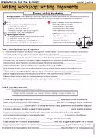Vorschau - Arbeitsblätter - WRITINGWORKSHOP - writing arguments (elevated writing) - Seite 1