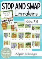 Vorschau - Spiele - Stop and Swap Einmaleins 7,9 - 26 Karten - Deckblatt