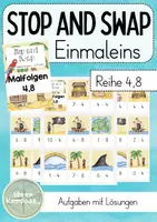 Vorschau - Spiele - Stop and Swap Einmaleins 4,8 - 26 Karten - Deckblatt