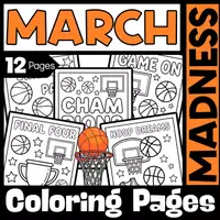 Vorschau - Arbeitsblätter - March Madness Basketball Coloring Pages | Sports Morning Work - Deckblatt