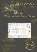 Vorschau - Unterrichtsreihen - Uhrzeiten Würfelspiel halbe und viertel Stunden - Deckblatt