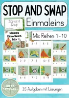 Vorschau - Stationenlernen - Stop and Swap Einmaleins Mix Reihen 1-10 - 35 Karten - Deckblatt