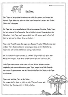 Vorschau - Arbeitsblätter - Lesetext Tiger - Seite 2