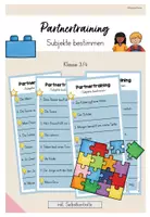 Vorschau - Aufgabenkarten - Partnertraining: Subjekte bestimmen (Kl. 3/4) - Deckblatt