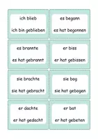 Vorschau - Merkblätter - Wendekärtchen - Unregelmäßige Verben im Präteritum und Perfekt - Seite 2