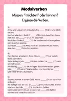 Vorschau - Arbeitsblätter - Modalverben 1: Übungen zu müssen, möchten, können - Seite 1