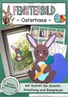 Vorschau - Mal- und Bastelvorlagen - Kunst - Fensterdeko / Fensterbilder ~ Osterhase (Frühling / Ostern) - Deckblatt