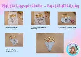 Vorschau - Mal- und Bastelvorlagen - Muttertagsgeschenk - Blumenstrauss ohne Vorbereitung - Seite 1