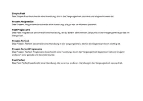 Vorschau - Merkblätter - Englische Zeitformen Merkblatt: Bildung, Signalwörter, Beispiele - Seite 1