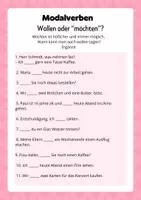 Vorschau - Arbeitsblätter - Modalverben 4: Übungen zu wollen und "möchten" - Deckblatt