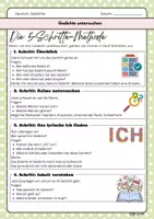 Vorschau - Arbeitsblätter - Gedichte untersuchen: 5-Schritte-Methode - Seite 1