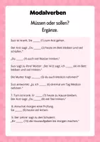 Vorschau - Arbeitsblätter - Modalverben 5: Übungen zu müssen oder sollen - Deckblatt