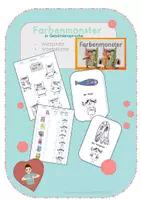Vorschau - Arbeitsblätter - Farbenmonster -Begriffe und AB in Gebärdensprache - Deckblatt