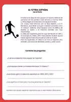 Vista previa - Hojas de trabajo - LECTURA EN ESPAÑOL EL FUTBOL EN ESPAÑA - página 1