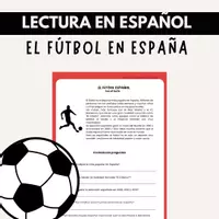 Vista previa - Hojas de trabajo - LECTURA EN ESPAÑOL EL FUTBOL EN ESPAÑA - Portada