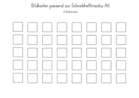 Vorschau - Arbeitsblätter - Bildkarten passend zum A5 Schreibheft Lineatur Klasse 1 - Seite 1