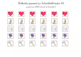 Vorschau - Arbeitsblätter - Bildkarten passend zum A5 Schreibheft Lineatur Klasse 1 - Seite 3